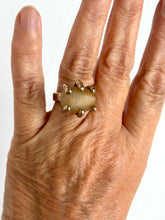 Small oval gobi agate specimen ring