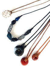 Hand carved Psilomelane bead necklace