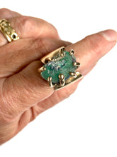 Blue-green fluorite specimen ring