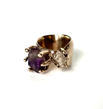 Amethyst and Topaz specimen ring