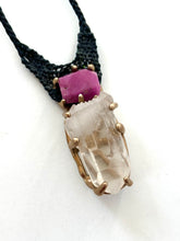 ruby with quartz pendant necklace