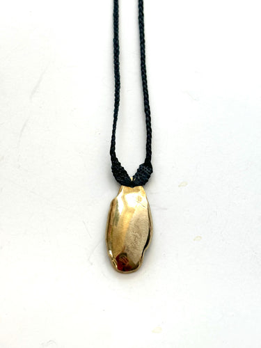 thumbprint brass necklace