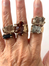 Dark Blue Tourmaline bronze ring
