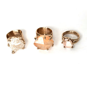Chalcedony claw-set ring