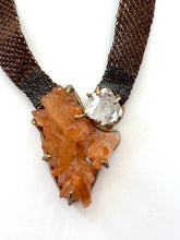 Tangerine quartz and topaz pendant necklace