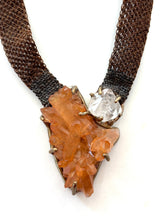 Tangerine quartz and topaz pendant necklace