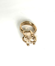 Peach topaz small specimen ring