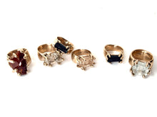 Dark Blue Tourmaline bronze ring
