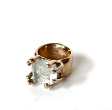 Aquamarine bronze ring