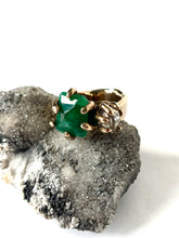 Emerald + Herkimer Diamond ring