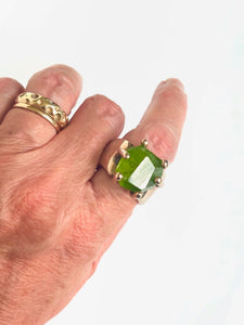 Wide band with Peridot ring