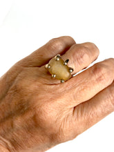 Small oval gobi agate specimen ring