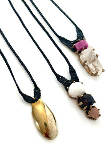 triple stone necklace