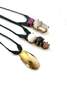 triple stone necklace