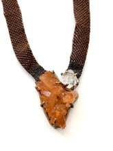 Tangerine quartz and topaz pendant necklace