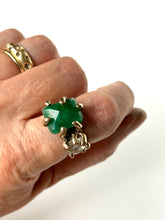 Emerald + Herkimer Diamond ring