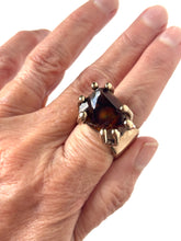 Fire agate bronze ring