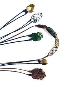 Double terminated Quartz netted necklace