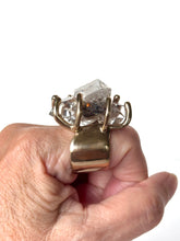 Herkimer Diamond Cluster Bronze Ring