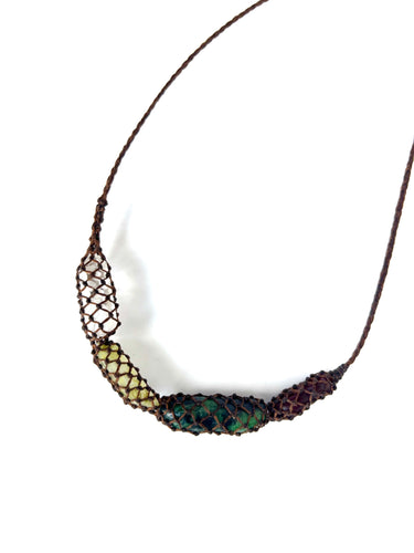 Brown/green Lucky charm necklace