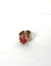 Red Coral bronze ring