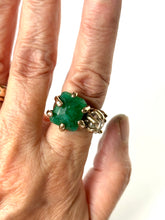 Emerald + Herkimer Diamond ring