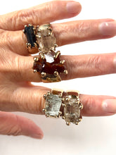 Dark Blue Tourmaline bronze ring