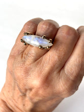 Rainbow Moonstone (eye shape) in Bronze Ring
