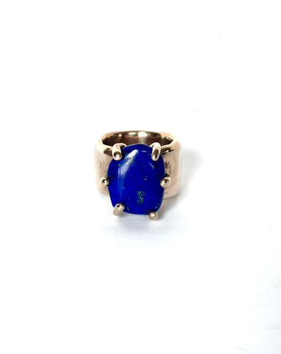 Lapis Lazuli wide band ring
