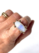 Oval Rainbow MoonstoneBronze Ring