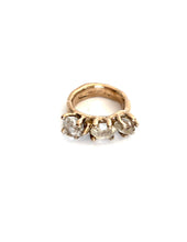 Three Herkimer Diamond bronze ring