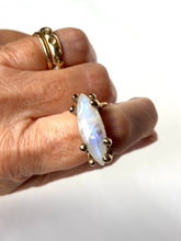 Rainbow Moonstone (eye shape) in Bronze Ring