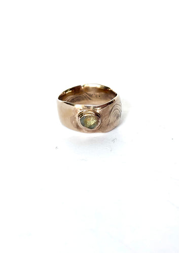 Natural Green/Yellow Montana Sapphire Ring