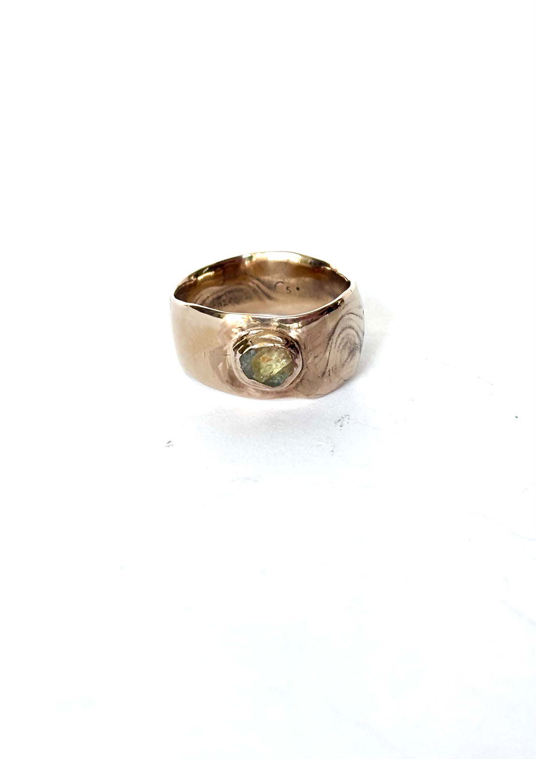 Natural Green/Yellow Montana Sapphire Ring