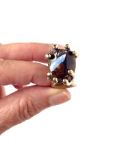 Fire agate bronze ring