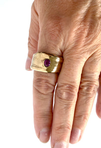 Ruby wide wabi sabi ring