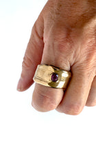 Ruby wide wabi sabi ring