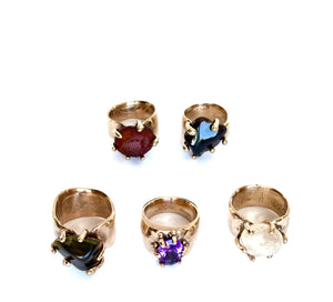 tigers eye bronze claw-set ring